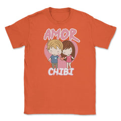 Amor Chibi Anime Couple Humor Unisex T-Shirt - Orange