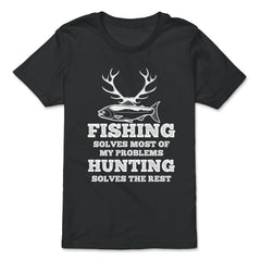 Funny Papa Fishing And Hunting Lover Grandfather Dad product - Premium Youth Tee - Black