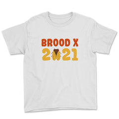 Cicada Brood X 2021 Reemergence Theme Design graphic Youth Tee - White