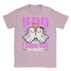 Boo Ghost Couple Cute Ghosts Funny Humor Halloween Unisex T-Shirt - Light Pink