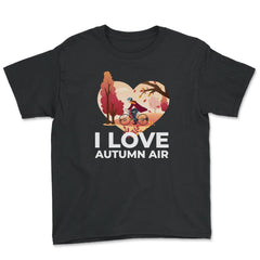 I Love Autumn Air Heart Design Gift design - Youth Tee - Black