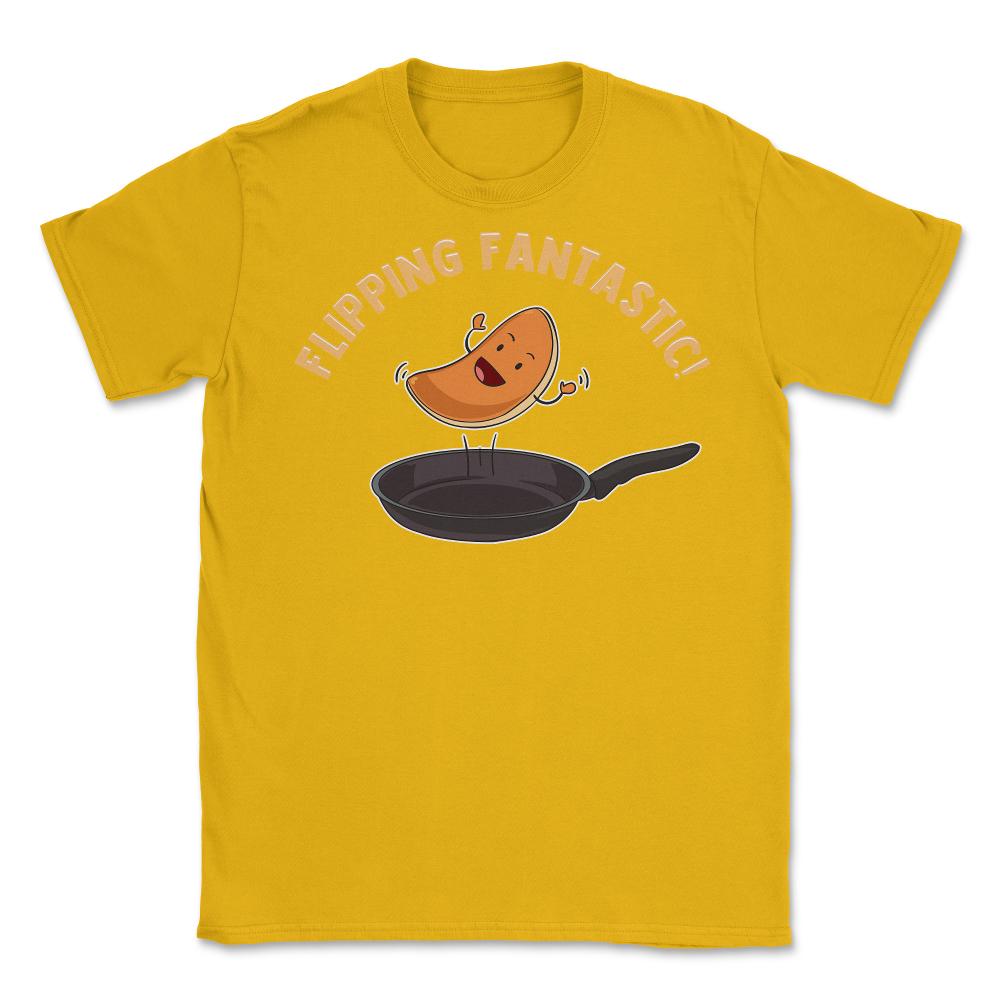 Flipping Fantastic! Hilarious Happy Kawaii Pancake print Unisex - Gold