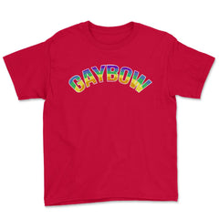 Gaybow Rainbow Word Art Gay Pride t-shirt Shirt Tee Gift Youth Tee - Red