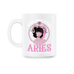 Aries Zodiac Sign Pastel Goth Anime Girl Art graphic - 11oz Mug - White