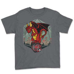 Dragon Sitting On A Dice Mythical Creature For Fantasy Fans design - Smoke Grey