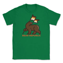 Bear Republic Brotherhood Flag Bear Gay Pride print Unisex T-Shirt - Green