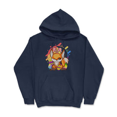 Easter Fox with Bunny Ears Cute & Hilarious Gift product Hoodie - Navy