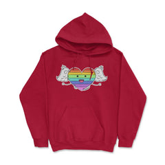 Rainbow Heart Gay Pride Month t-shirt Shirt Tee Gift Hoodie - Red