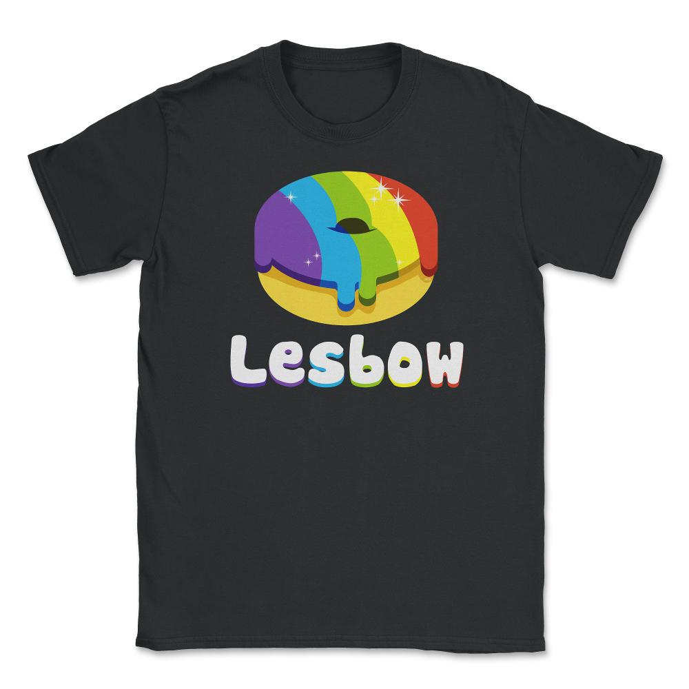 Lesbow Rainbow Donut Gay Pride Month t-shirt Shirt Tee Gift Unisex - Black