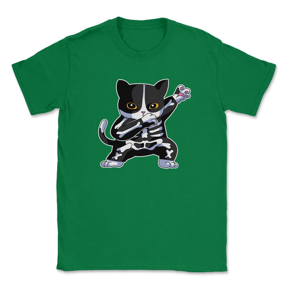 Cat Dabbing in Halloween Skeleton Costume Funny Cute product Unisex - Green