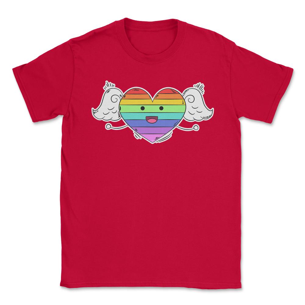 Rainbow Heart Gay Pride Month t-shirt Shirt Tee Gift Unisex T-Shirt - Red
