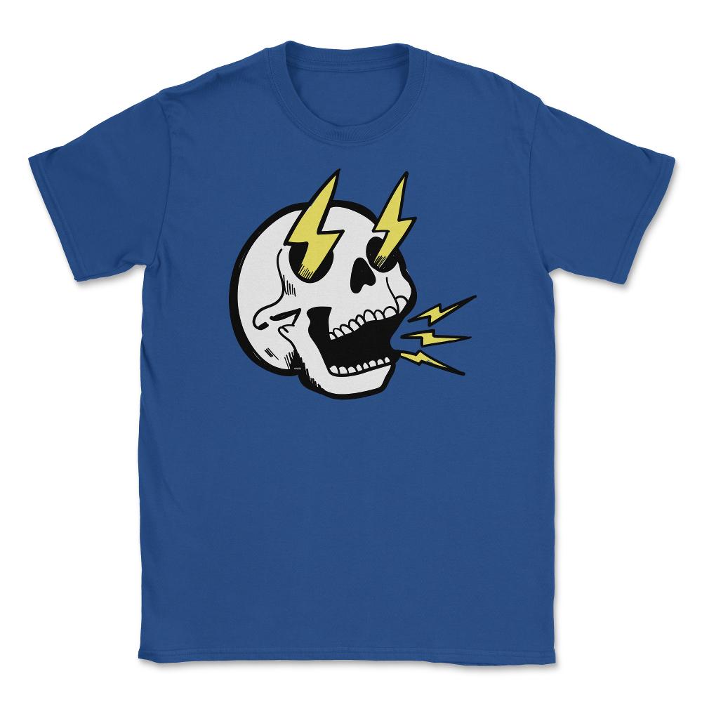 Electrifying Skull Halloween T Shirts & Gifts Unisex T-Shirt - Royal Blue