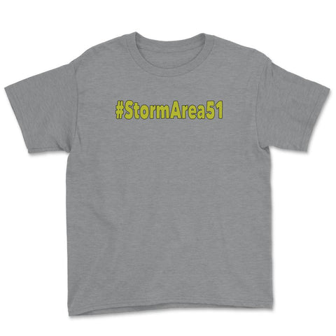 #stormarea51 - Hashtag Storm Area 51 Event product print Youth Tee - Grey Heather