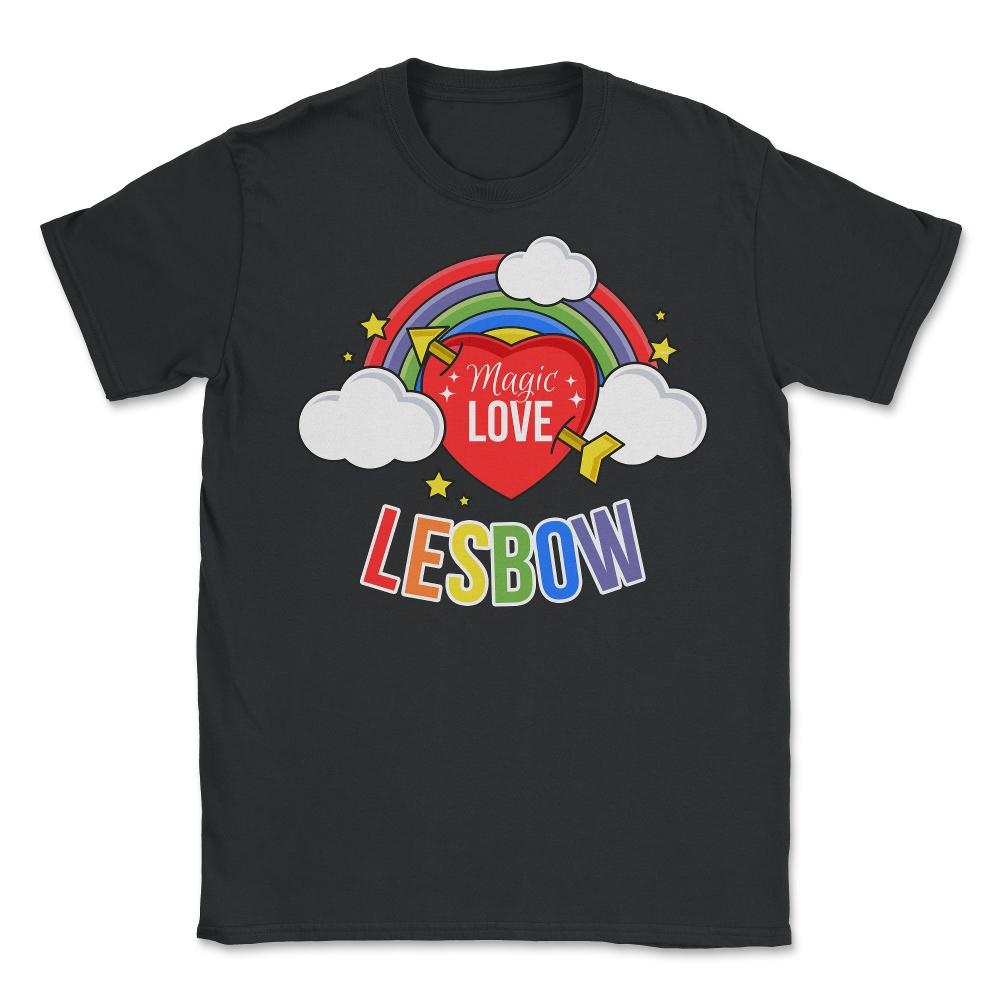 Lesbow Rainbow Heart Gay Pride Month t-shirt Shirt Tee Gift Unisex - Black