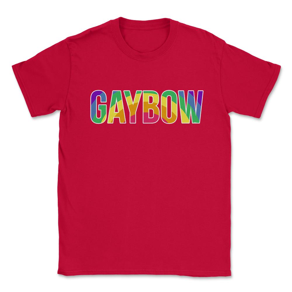 Gaybow Rainbow Word Gay Pride Month t-shirt Shirt Tee Gift Unisex - Red