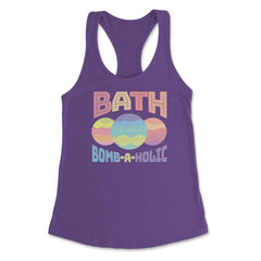 Bath Bomb-A-Holic Hilarious Bath Bomb Maker design Women's Racerback - Purple