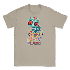 Sugar Skull Cat Day of the Dead Dia de los Muertos Unisex T-Shirt - Cream