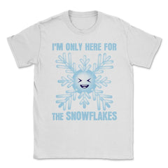 I'm Only Here For The Snowflakes Meme Grunge Style graphic Unisex - White