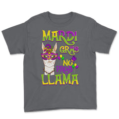 Mardi Gras Llama Funny Carnival Gift design Youth Tee - Smoke Grey