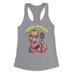 Worm Farmer Funny Character Composting & Farming Gift design Women's - Heather Grey