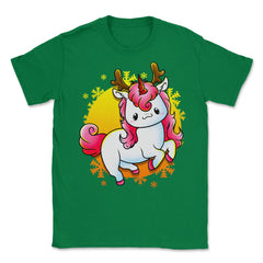 Kawaii Xmas Unicorn Funny Humor  Unisex T-Shirt - Green