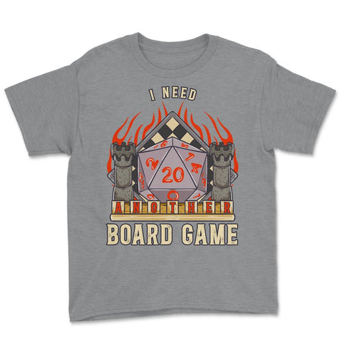 Board Games I Need Another Board Game print Youth Tee - Grey Heather