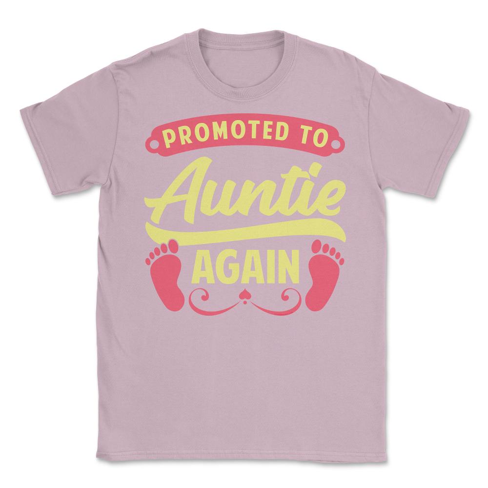 Funny Promoted To Auntie Again Pregnancy Announcement Aunt graphic - Light Pink