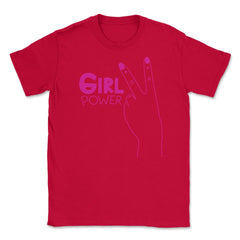 Girl Power Peace Sign T-Shirt Feminism Shirt Top Tee Gift Unisex - Red