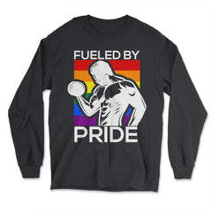 Fueled by Pride Gay Pride Iron Guy Gift graphic - Long Sleeve T-Shirt - Black