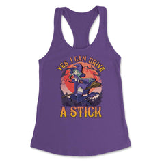 Yes, I can drive a stick Cute Anime Witch design Women's Racerback - Purple