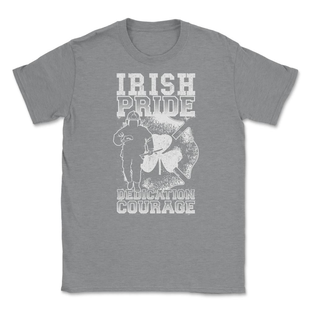 Irish Pride Firefighter St Patrick Unisex T-Shirt - Grey Heather