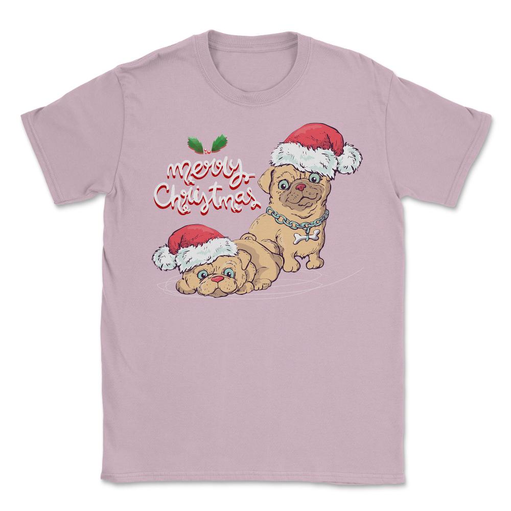 Merry Christmas Doggies Funny Humor T-Shirt Tee Gift Unisex T-Shirt - Light Pink