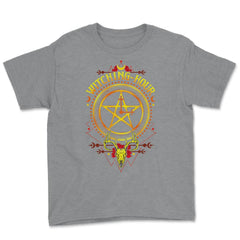 Witching-Hour Pentagram Symbol Halloween Trick or Treat Gift print - Grey Heather