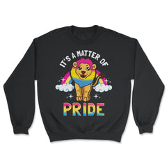 Is a Matter of Pride Pansexual Flag Rainbow Lion Gift print - Unisex Sweatshirt - Black