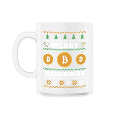 Merry Gainsmas Bitcoin Hilarious Ugly product Style print - 11oz Mug - White