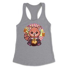 Boba Tea Bubble Tea Cute Kawaii Red Panda Gift graphic Women's - Heather Grey