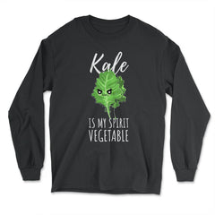 Kale is My Spirit Vegetable Funny Humor print - Long Sleeve T-Shirt - Black