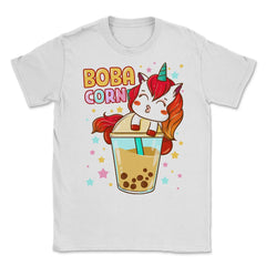 Boba Tea Bubble Tea Cute Kawaii Unicorn Gift design Unisex T-Shirt - White