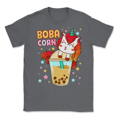 Boba Tea Bubble Tea Cute Kawaii Unicorn Gift design Unisex T-Shirt - Smoke Grey