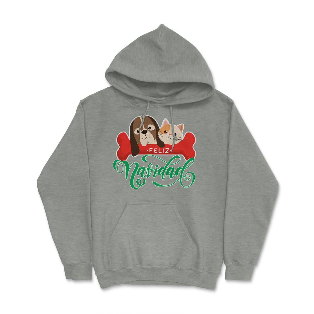 Pet Lovers Felíz Navidad Funny T-Shirt Tee Gift Hoodie - Grey Heather