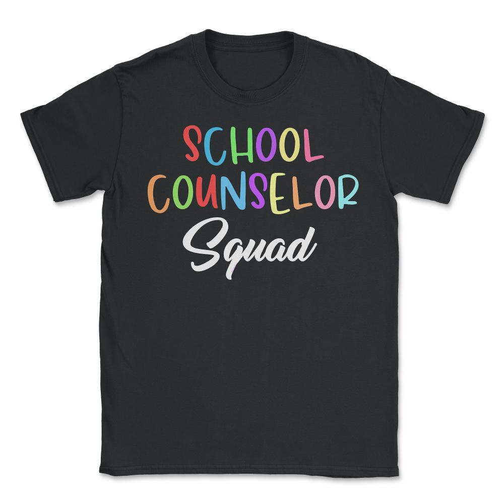 Funny School Counselor Squad Colorful Coworker Counselors product - Unisex T-Shirt - Black