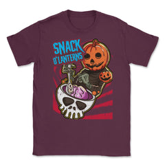 Snack O'lanterns Halloween Funny Costume Design graphic Unisex T-Shirt - Maroon