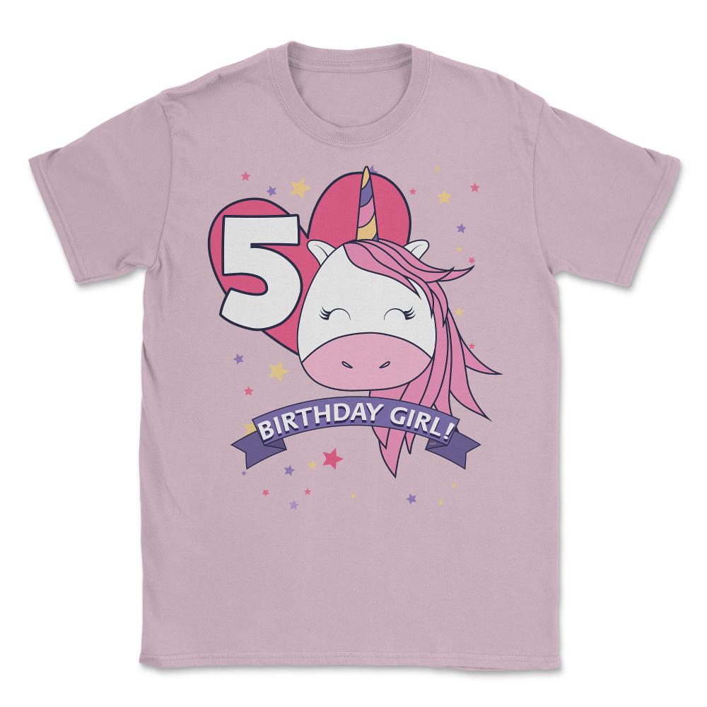 Birthday Girl! Unicorn 5th Birthday graphic design Gifts Unisex - Light Pink