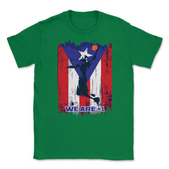 106.	Puerto Rico Flag Basketball Jump We are #1 T Shirt Gifts Shirt - Green