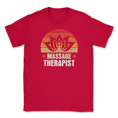 Massage Therapist Lotus Flower Retro Vintage product Unisex T-Shirt - Red