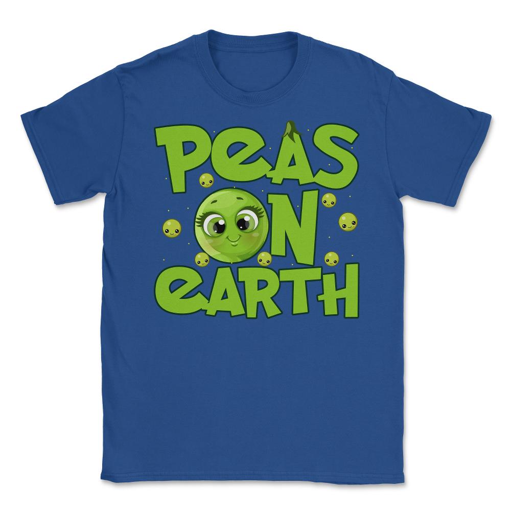 Peas On Earth Funny Peace On Earth Foodie Pun Meme print Unisex - Royal Blue