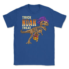 Trick Roar Treat Halloween Funny T-Rex Dinosaur Unisex T-Shirt - Royal Blue