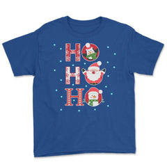 HO HO HO Christmas Funny Humor T-Shirt Tee Gift Youth Tee - Royal Blue