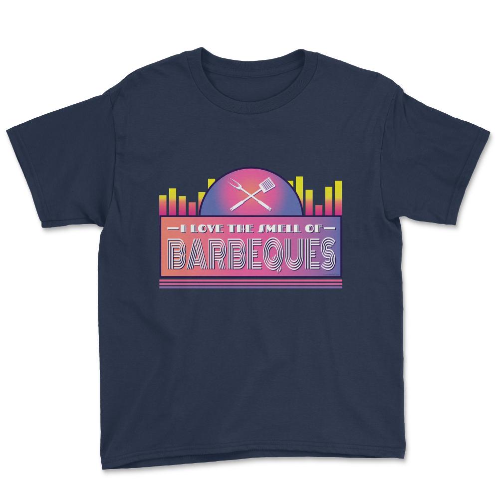 I Love the Smell of BBQ Funny Vaporwave Aesthetic Retro print Youth - Navy