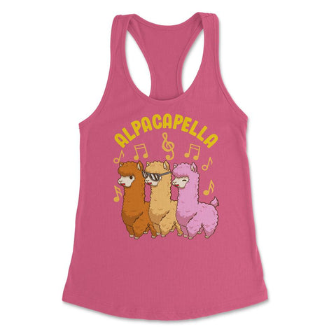 Alpacapella Funny Alpaca Pun Singing Llamas Acapella Meme design - Hot Pink